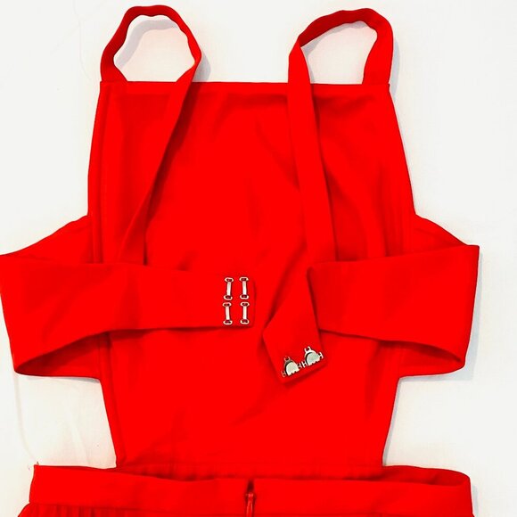 BCBGMaxAzria Brielle open back pleated red mini dress, Size 0, evening, party - Picture 8 of 10